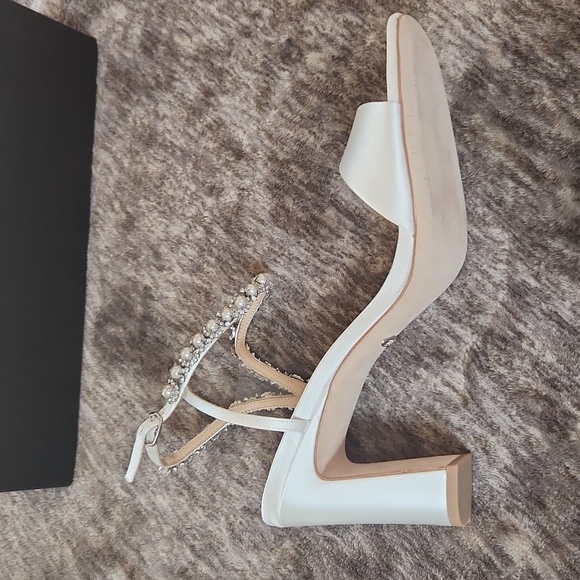 Badgley Mischka Korina Square Toe Adorned Strap High Heel Sandals - Picture 6 of 10